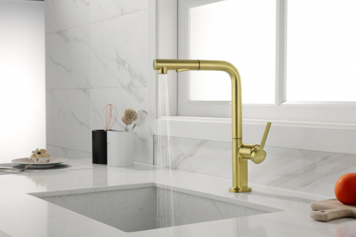 Смеситель для кухни Paulmark NEO Ne214419-BG на мойку золото - фото 4